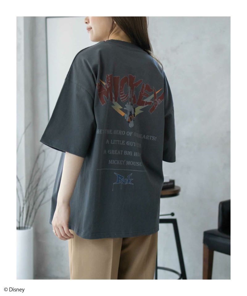 Disney ミッキーマウス / ロックプリントTシャツ メンズ