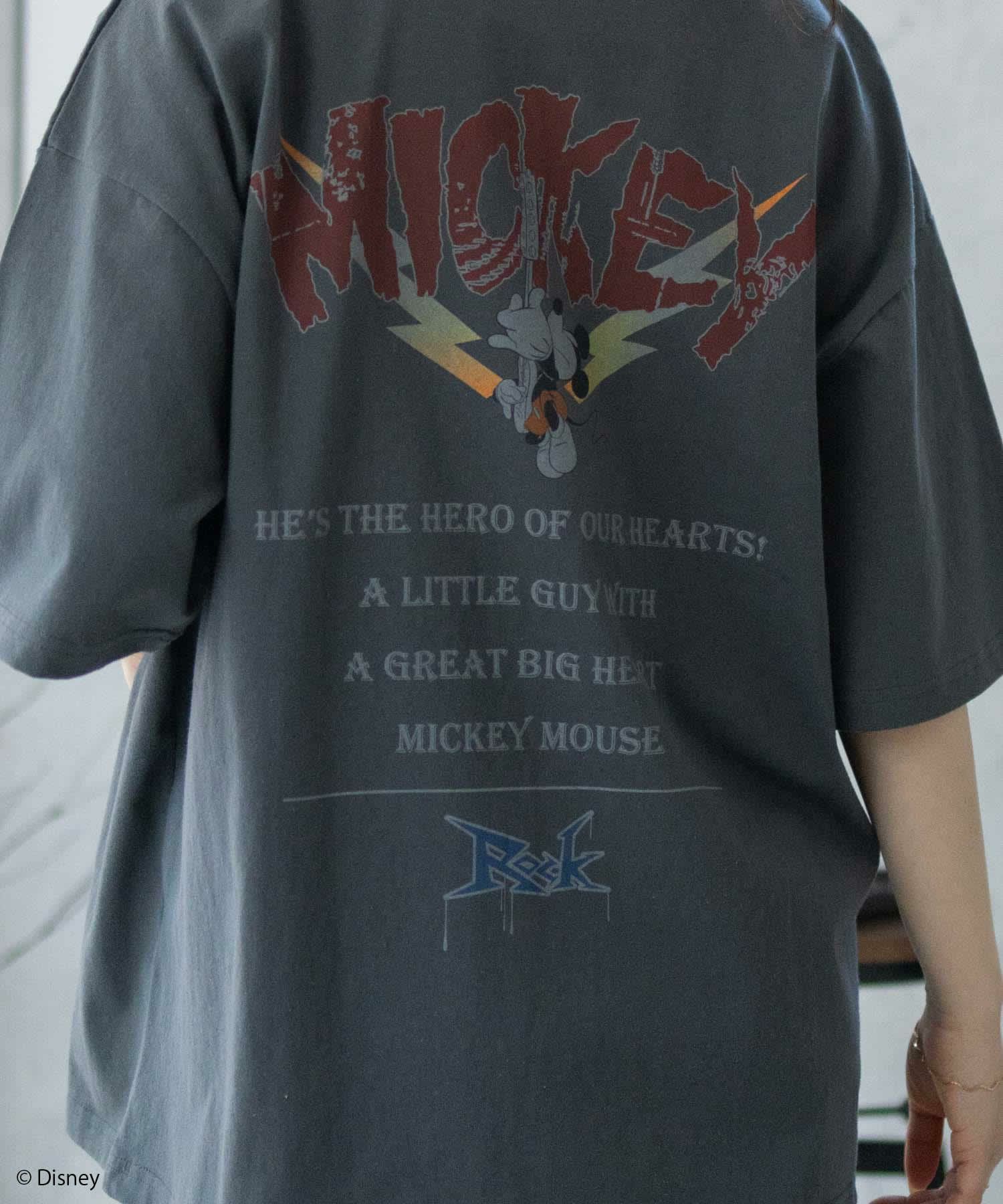 Disney ミッキーマウス / ロックプリントTシャツ メンズ ネコポス 対応商品