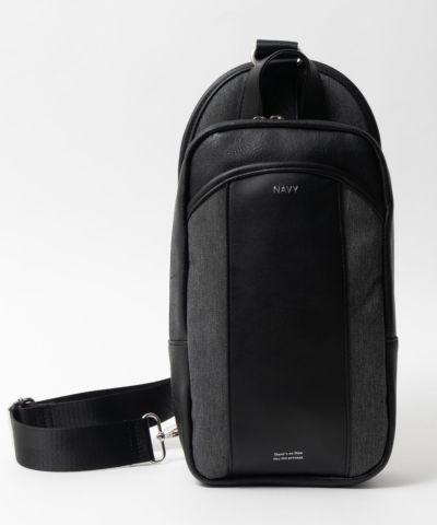 NAVY  ポリデニム・合皮切替ボディバッグ