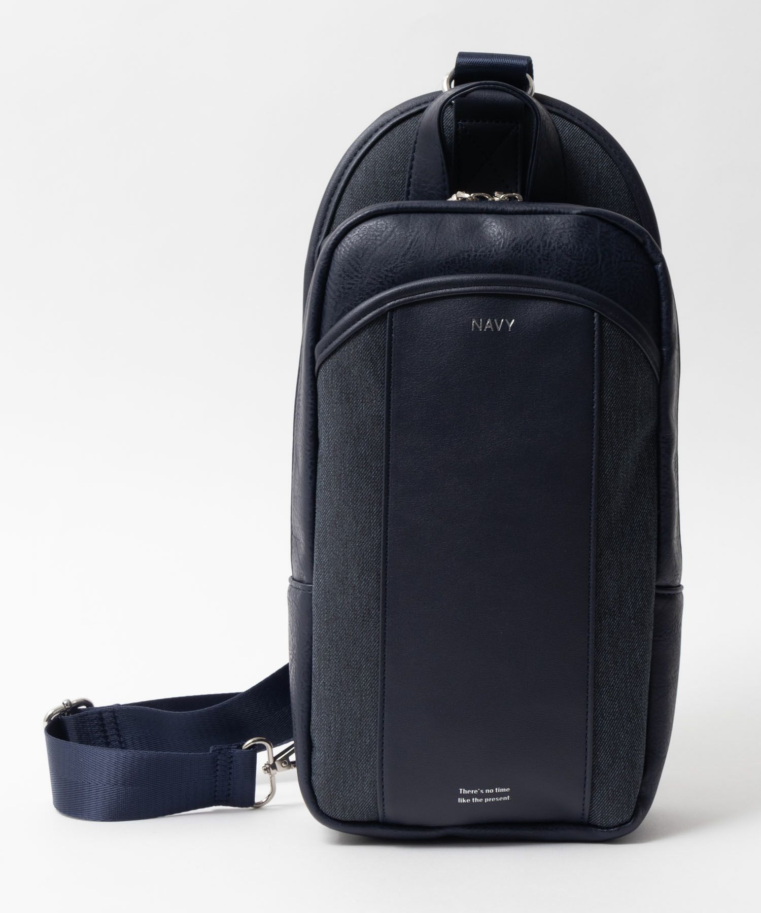 NAVY  ポリデニム・合皮切替ボディバッグ商品画像-2