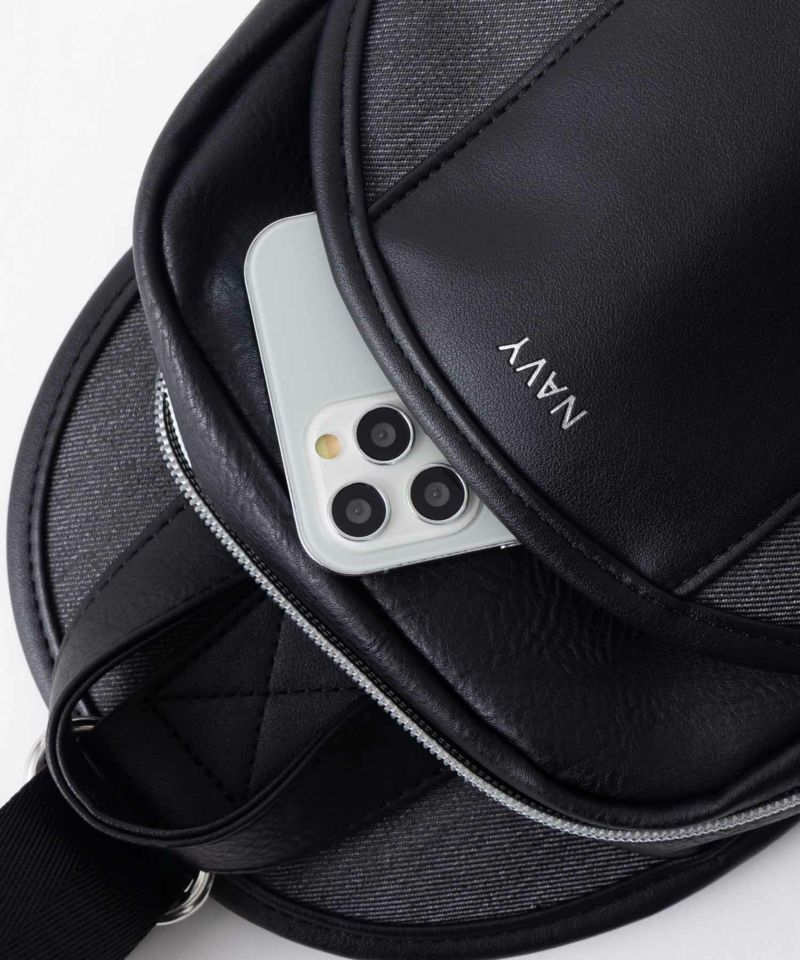 NAVY  ポリデニム・合皮切替ボディバッグ商品画像-8