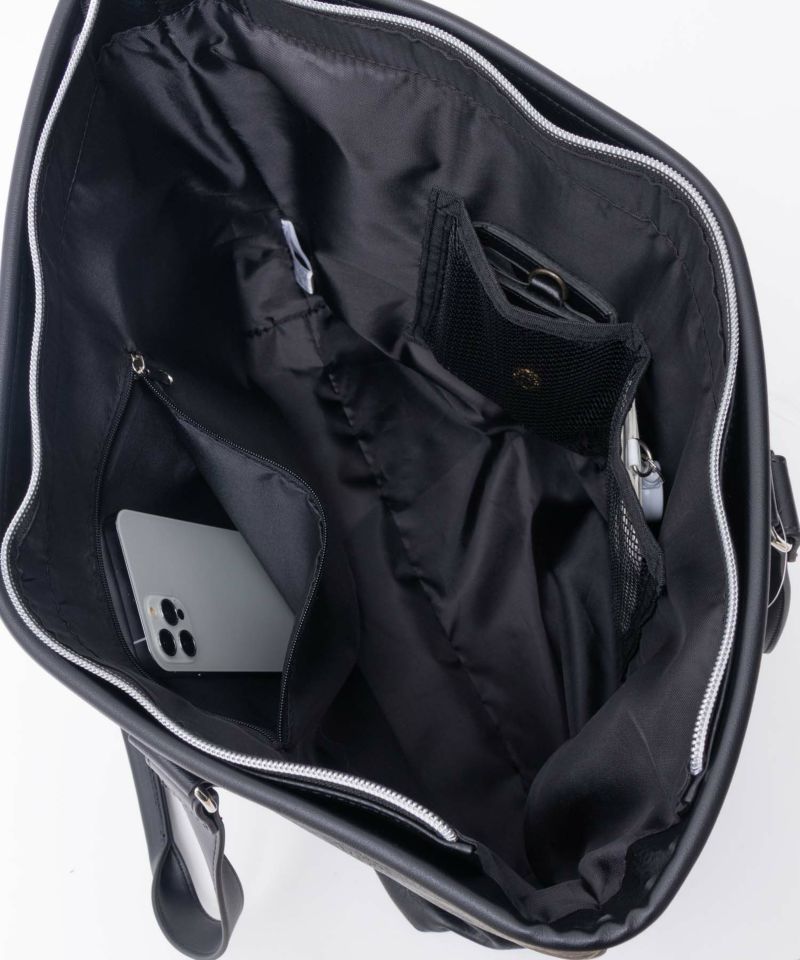 NAVY  ポリデニム・合皮切替トートバッグ商品画像-7