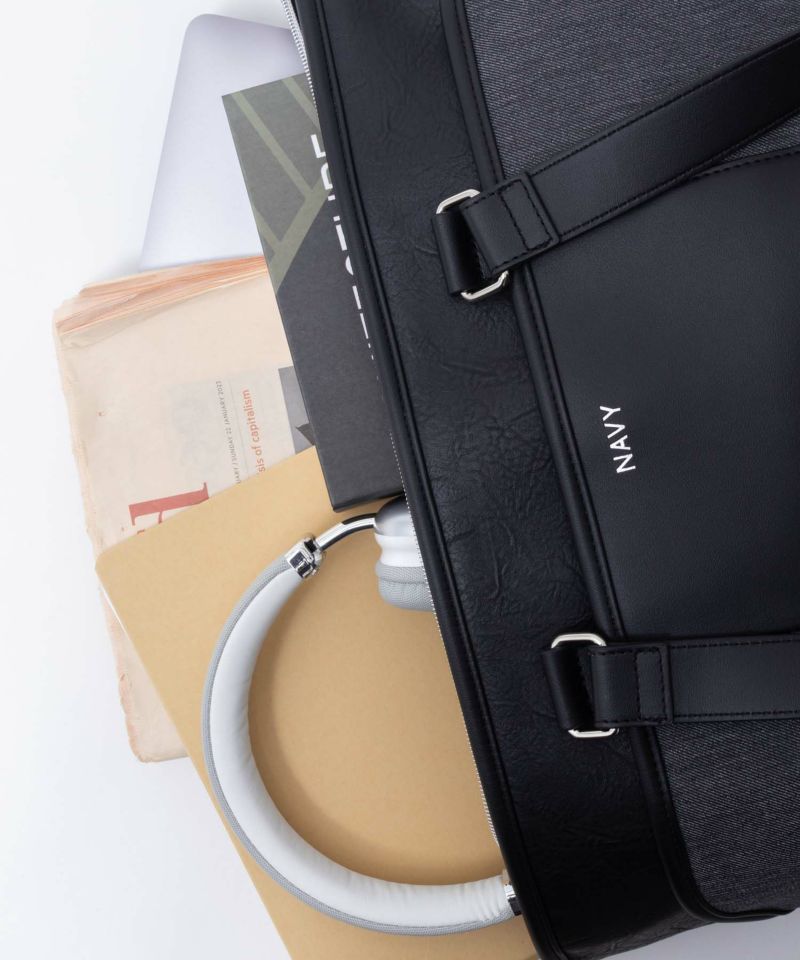 NAVY  ポリデニム・合皮切替トートバッグ商品画像-9