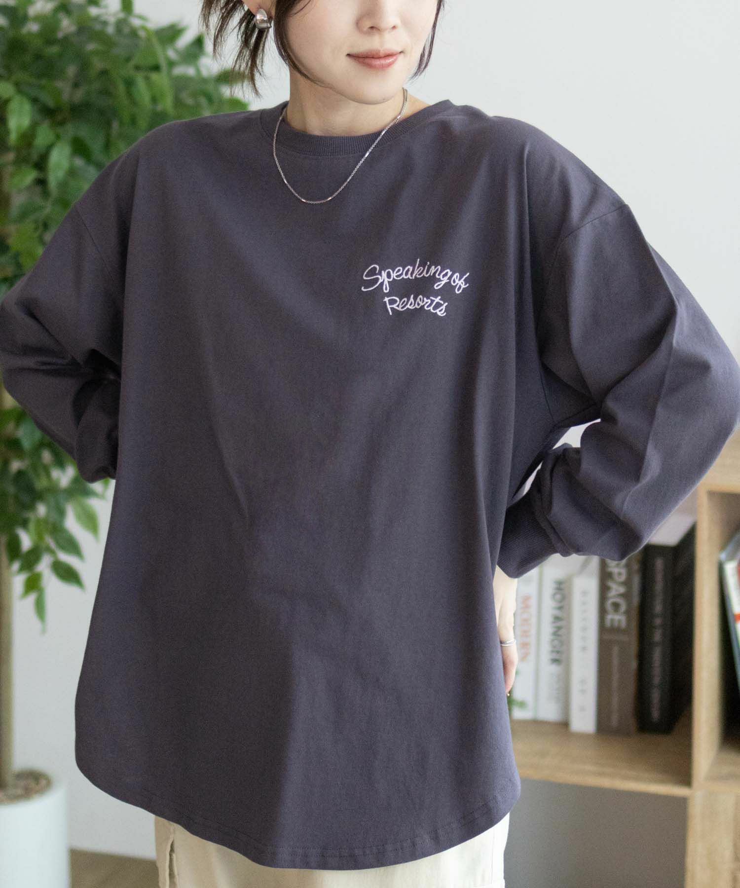UNDERWRAPS  刺繍ラウンド長袖Tシャツ レディース メール便 対応商品商品サムネイル-3