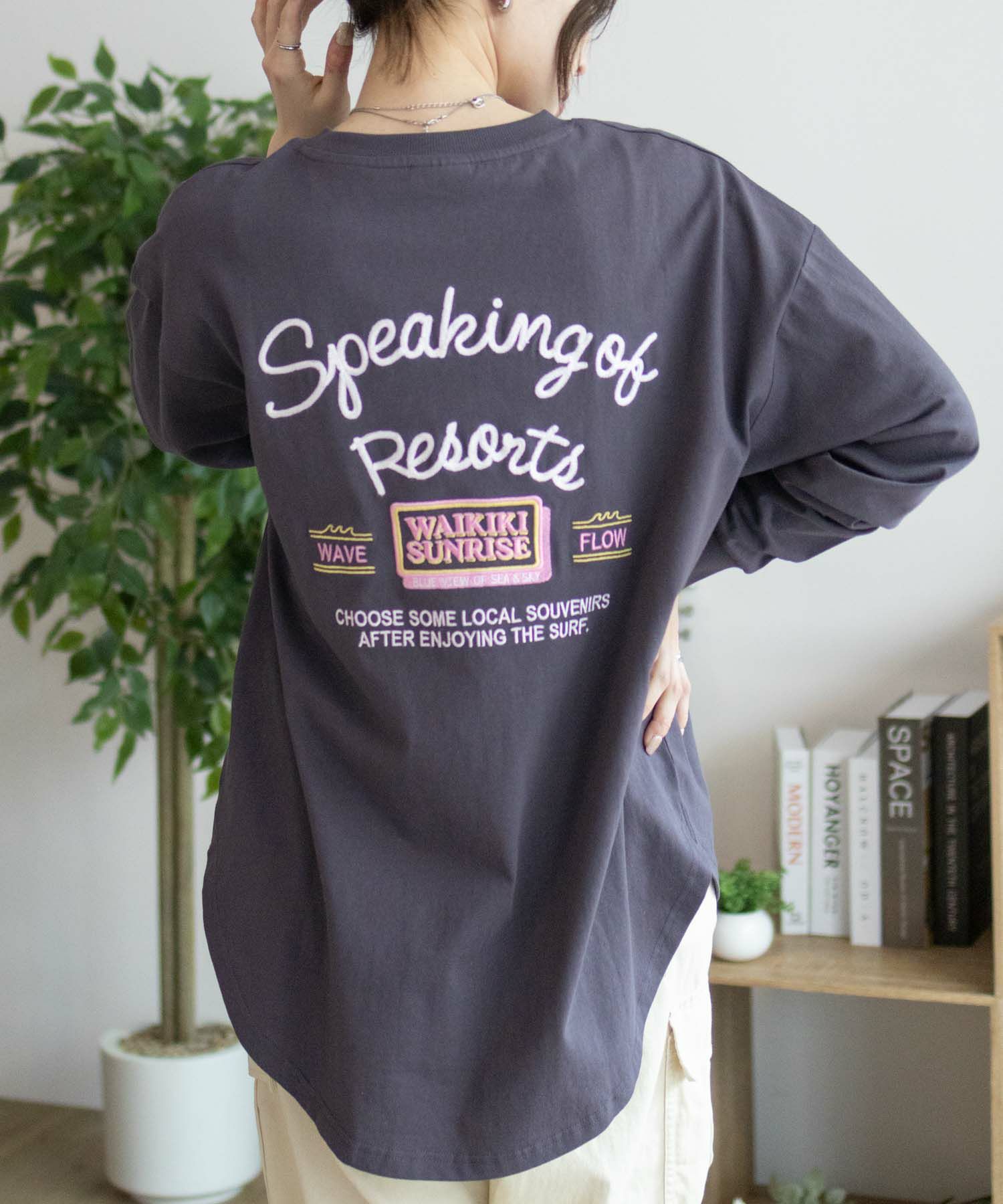 UNDERWRAPS  刺繍ラウンド長袖Tシャツ レディース メール便 対応商品商品サムネイル-9