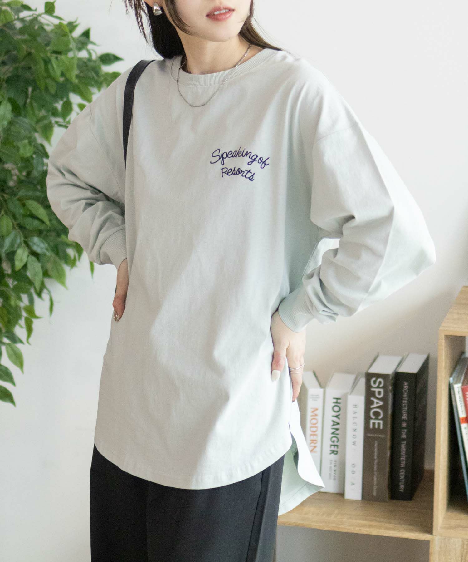 UNDERWRAPS  刺繍ラウンド長袖Tシャツ レディース メール便 対応商品商品画像-12