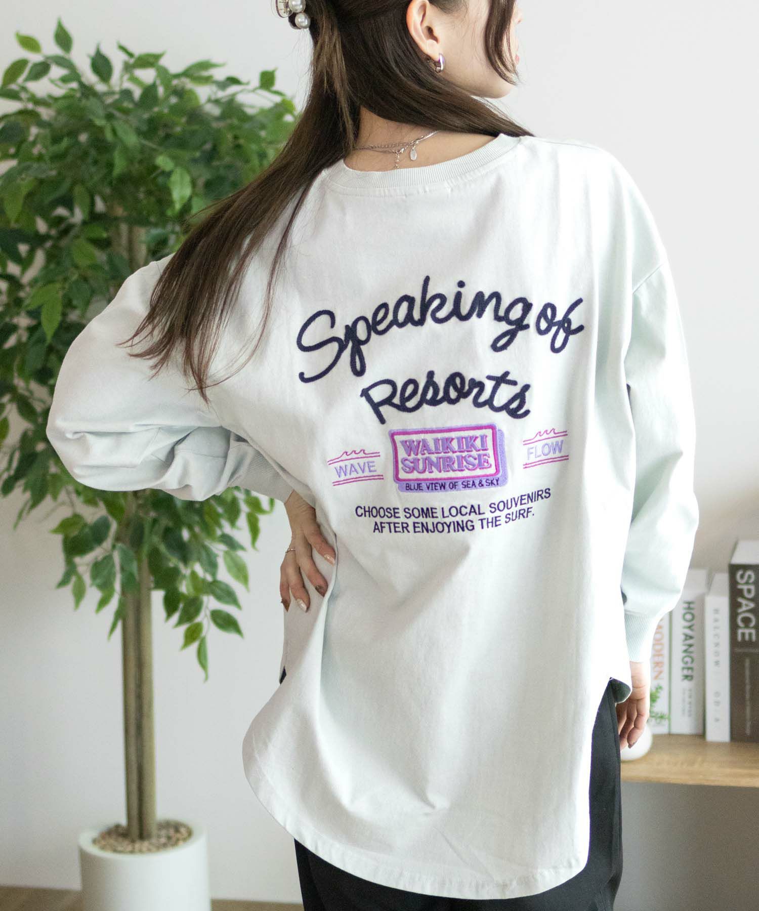 UNDERWRAPS  刺繍ラウンド長袖Tシャツ レディース メール便 対応商品商品サムネイル-13