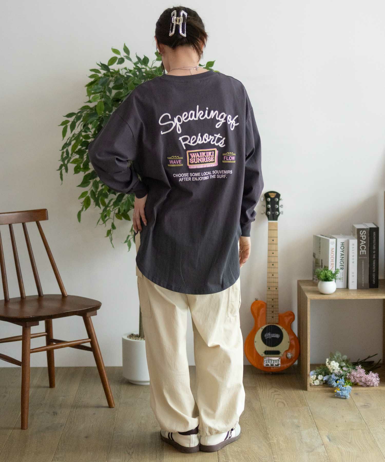 UNDERWRAPS  刺繍ラウンド長袖Tシャツ レディース メール便 対応商品商品画像-26