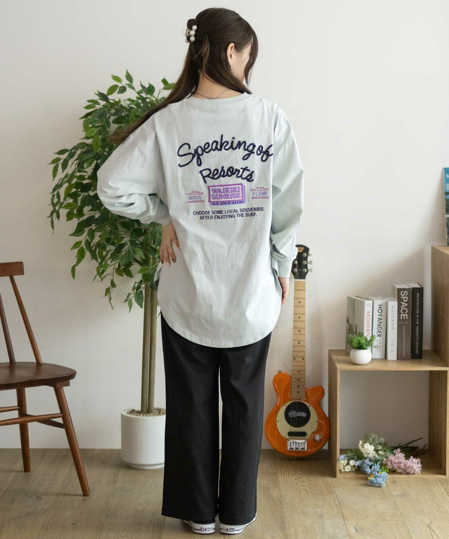 UNDERWRAPS  刺繍ラウンド長袖Tシャツ レディース メール便 対応商品商品画像-27