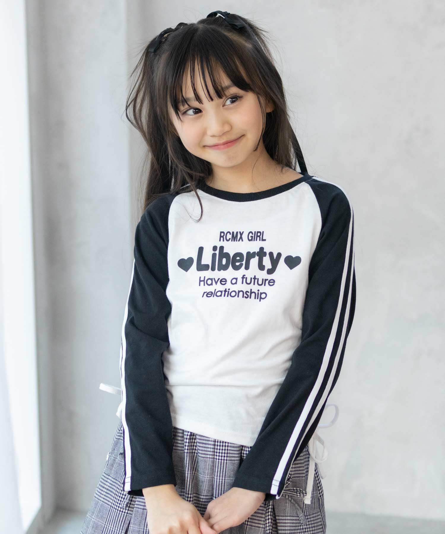 RICH MIX  レースアップ長袖Tシャツ キッズ メール便 対応商品商品画像-1