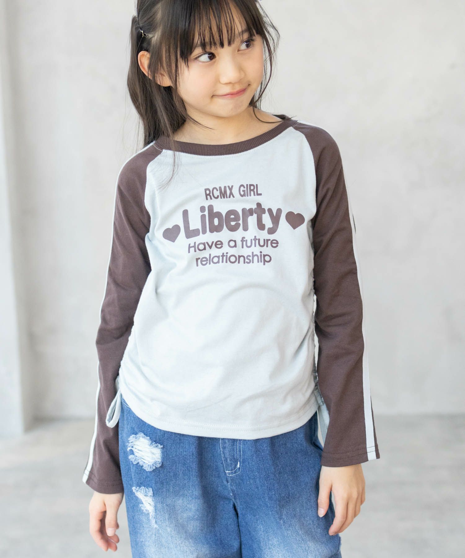 RICH MIX  レースアップ長袖Tシャツ キッズ メール便 対応商品商品画像-2