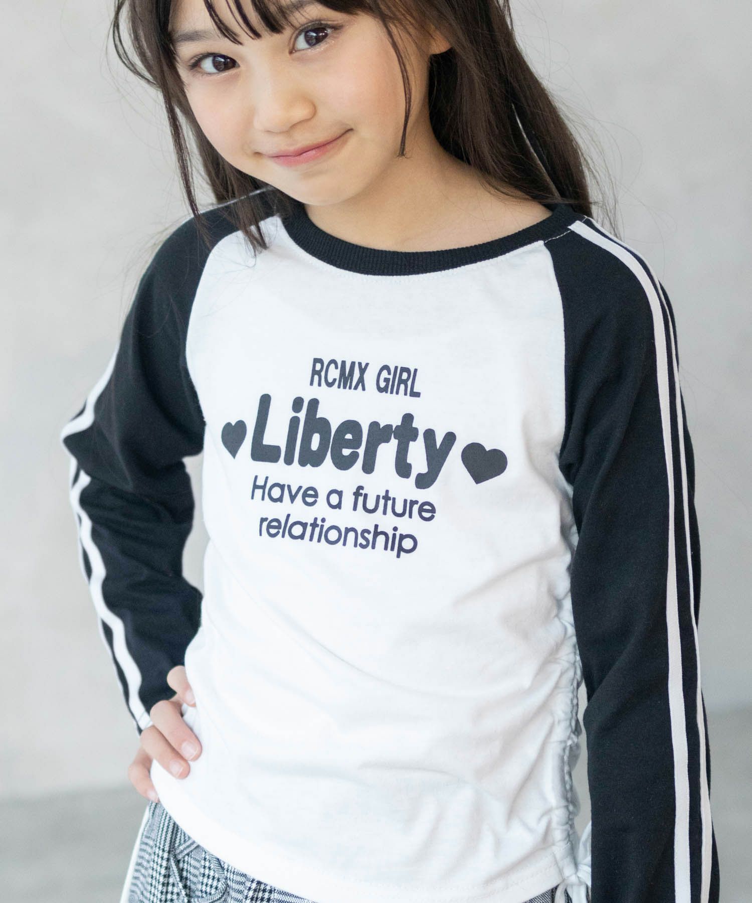 RICH MIX  レースアップ長袖Tシャツ キッズ メール便 対応商品商品画像-3