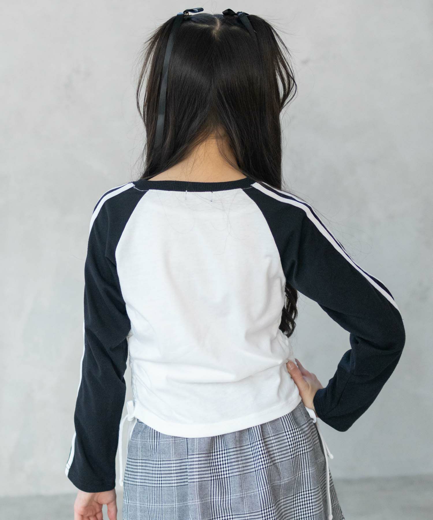 RICH MIX  レースアップ長袖Tシャツ キッズ メール便 対応商品商品画像-9
