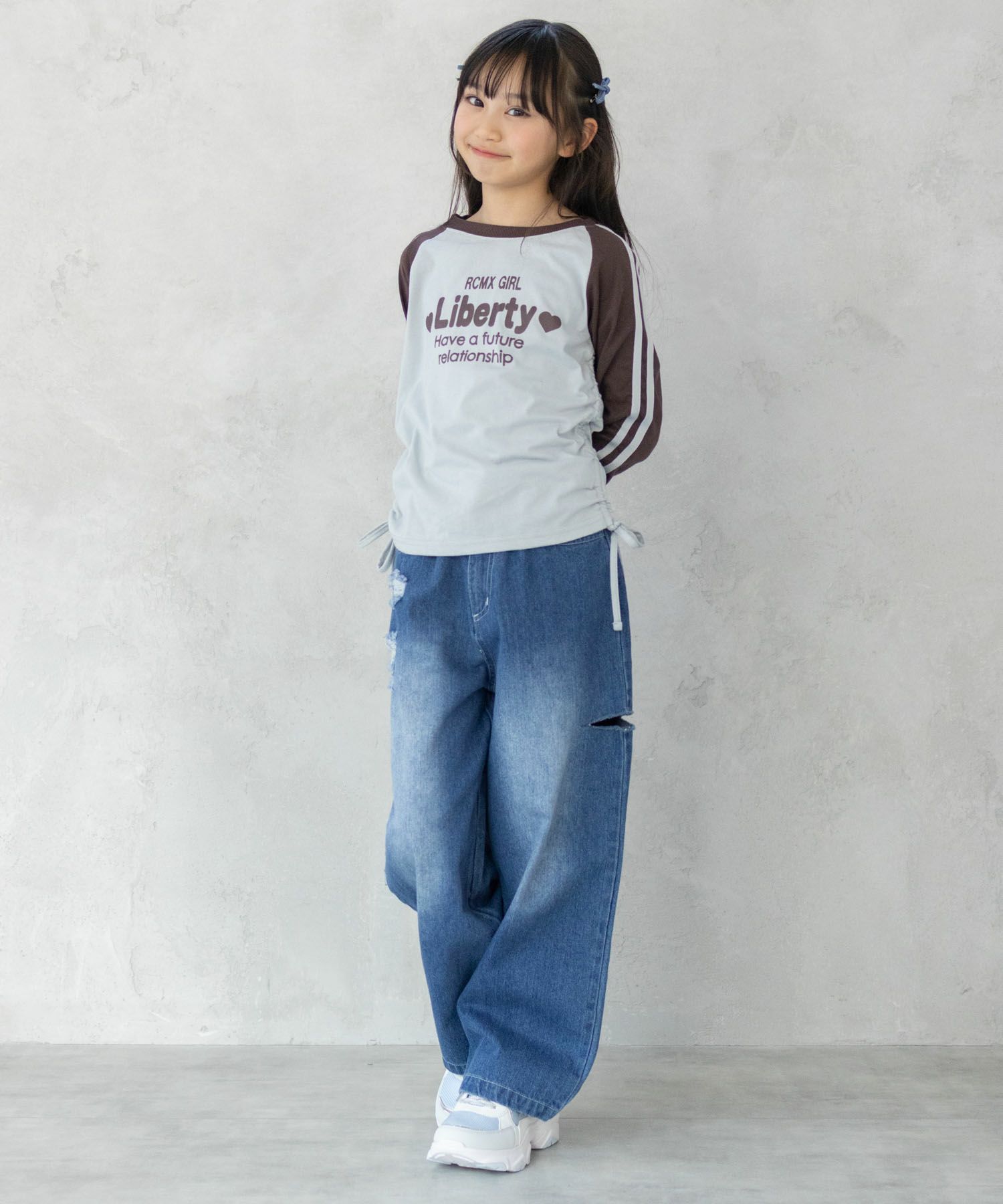 RICH MIX  レースアップ長袖Tシャツ キッズ メール便 対応商品商品画像-17