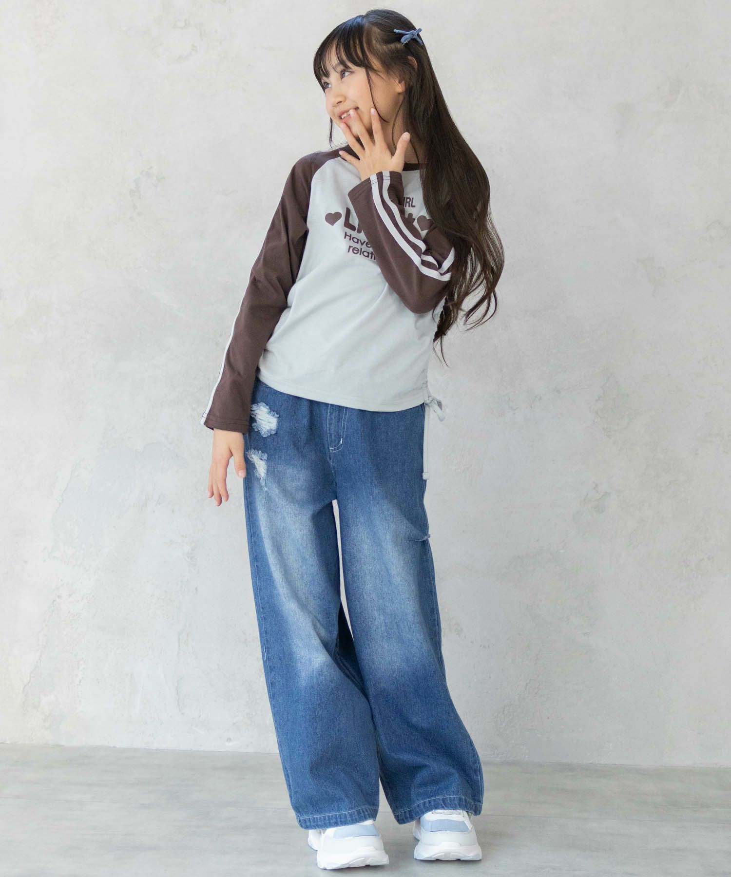 RICH MIX  レースアップ長袖Tシャツ キッズ メール便 対応商品商品画像-18