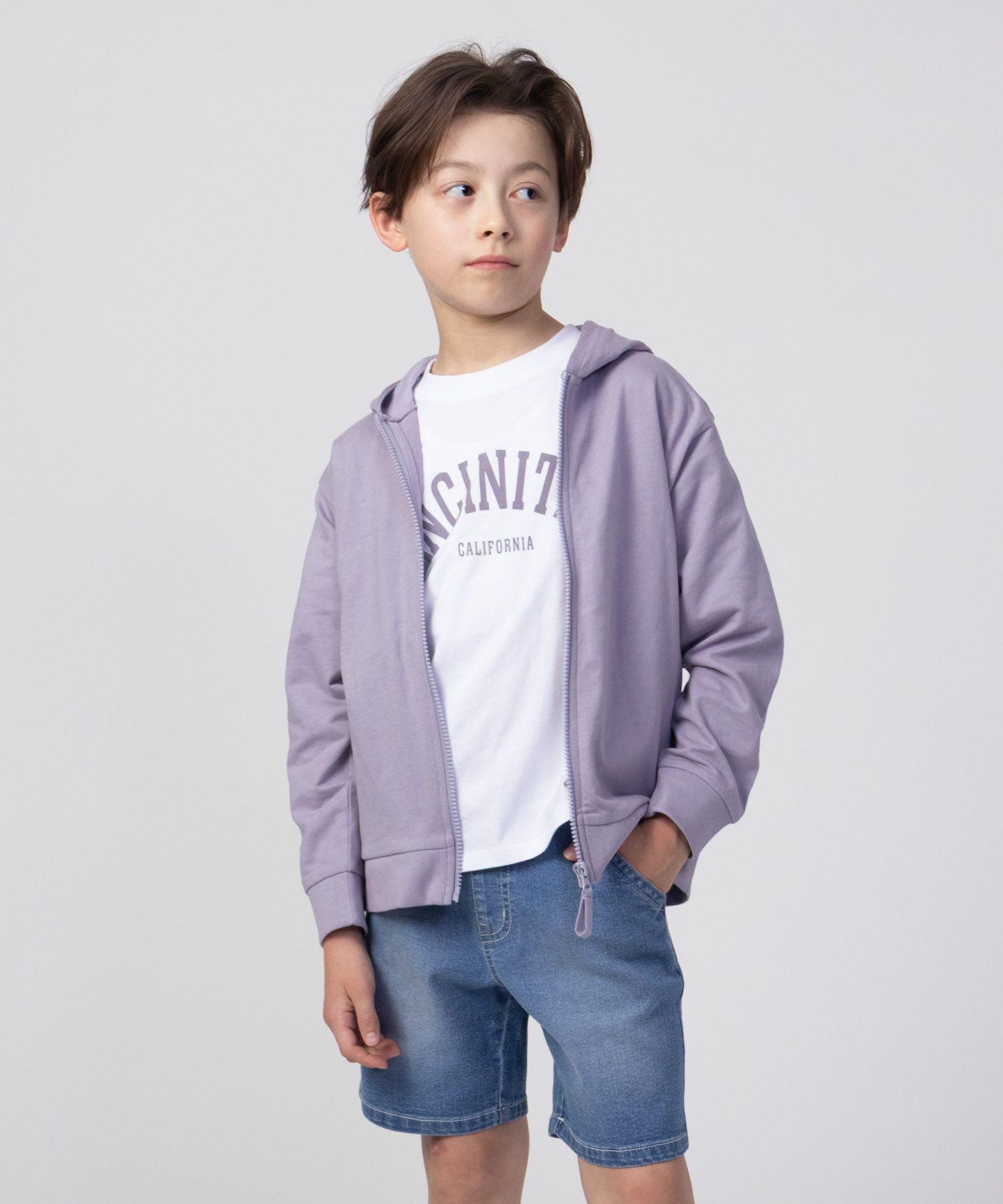 NAVY フルジップパーカー キッズ