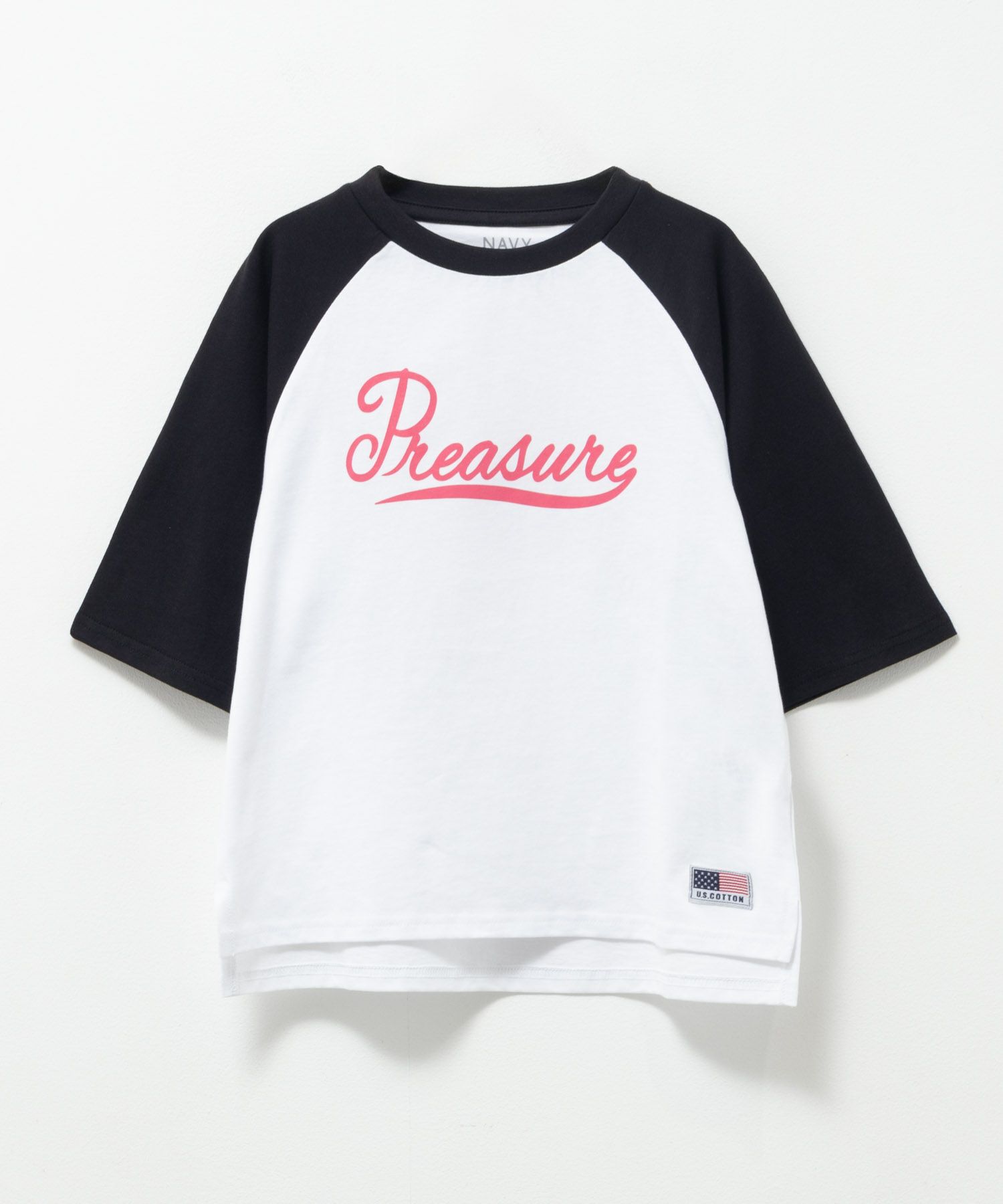 NAVY  ルーズシルエットラグラン配色Tシャツ キッズ メール便 対応商品商品サムネイル-2