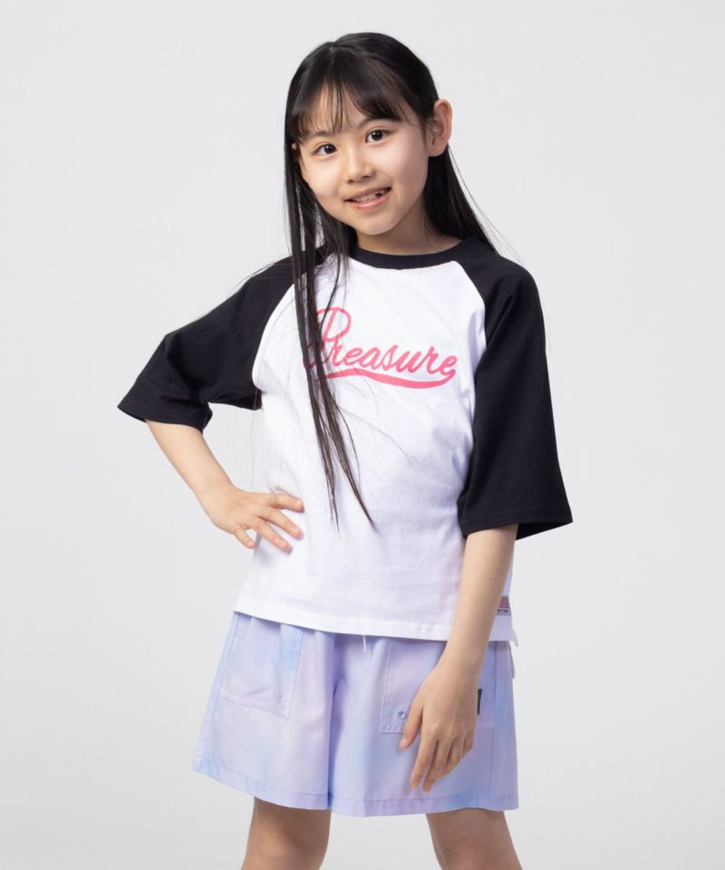 NAVY  ルーズシルエットラグラン配色Tシャツ キッズ メール便 対応商品商品画像-11