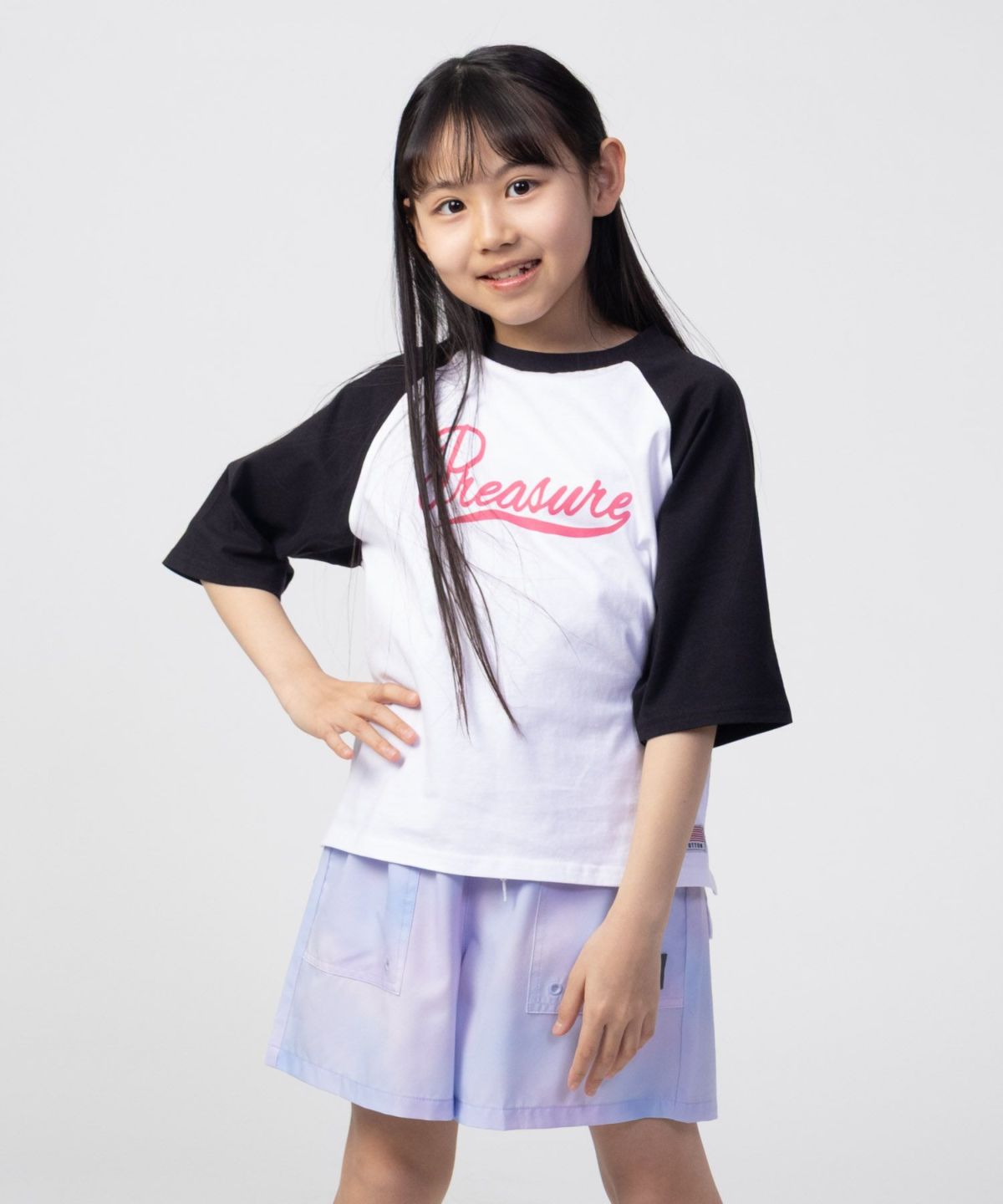 NAVY ルーズシルエットラグラン配色Tシャツ キッズ ネコポス 対応商品