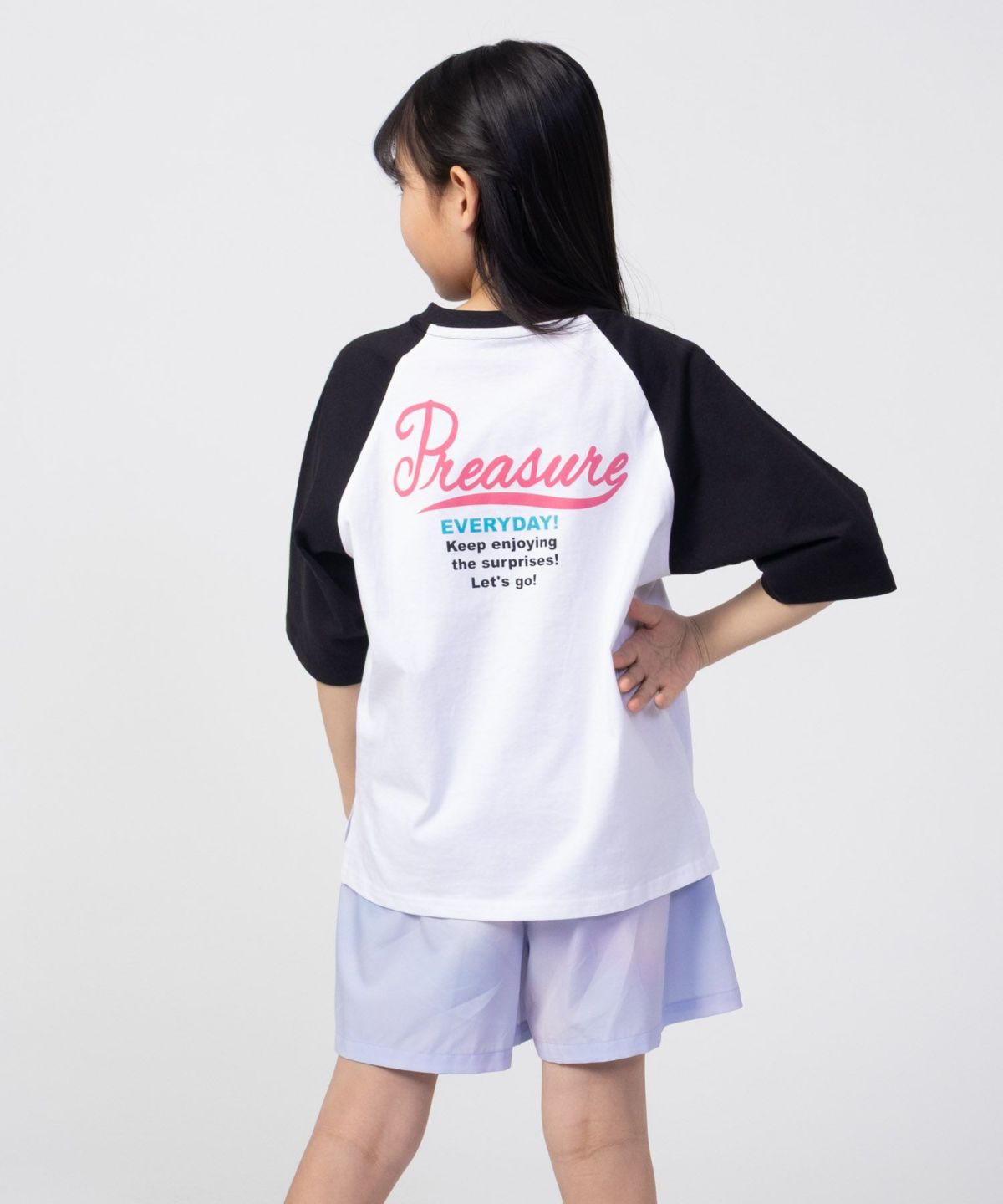 NAVY ルーズシルエットラグラン配色Tシャツ キッズ ネコポス 対応商品