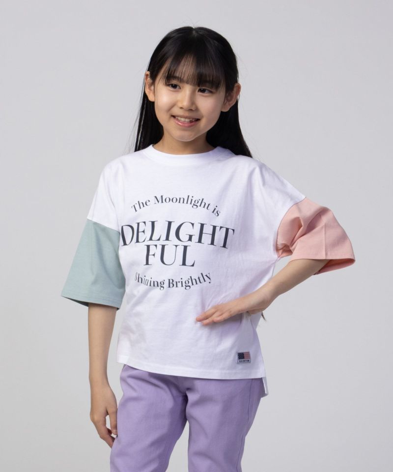 NAVY  ルーズシルエット西海岸系配色Tシャツ キッズ ネコポス 対応商品商品画像-1