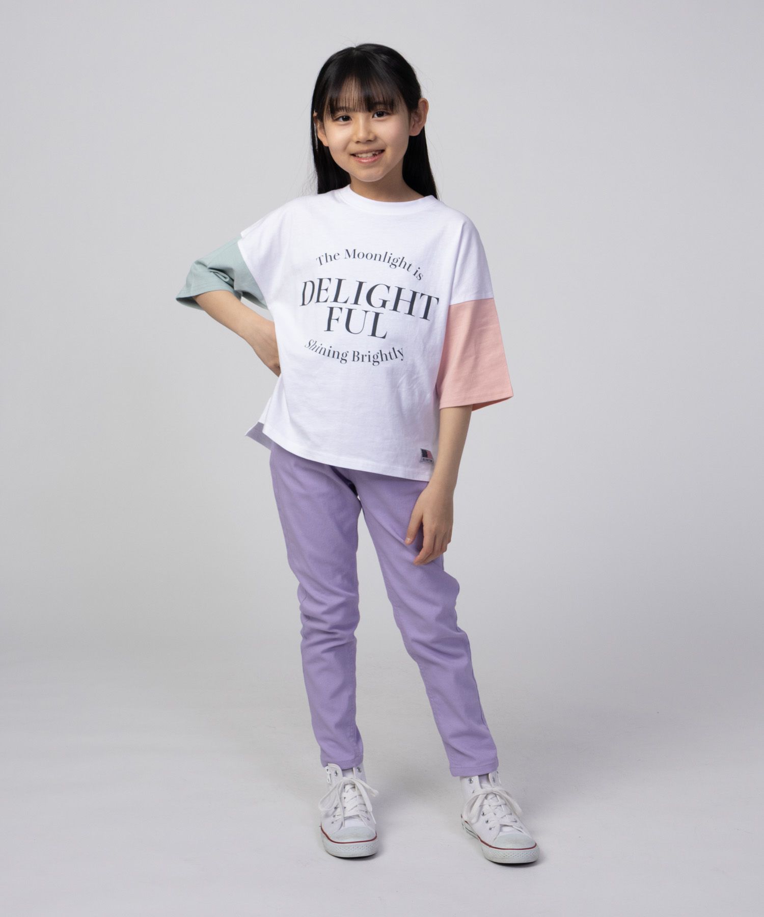 NAVY ルーズシルエット西海岸系配色Tシャツ キッズ ネコポス 対応商品