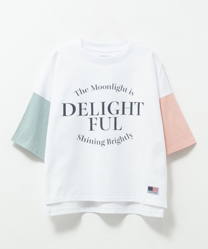 NAVY  ルーズシルエット西海岸系配色Tシャツ キッズ メール便 対応商品商品画像-5