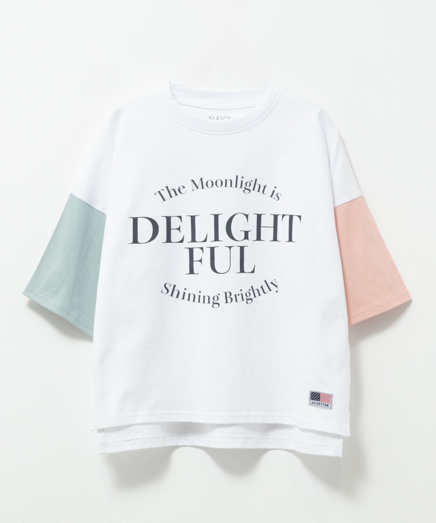 NAVY  ルーズシルエット西海岸系配色Tシャツ キッズ メール便 対応商品商品画像-5