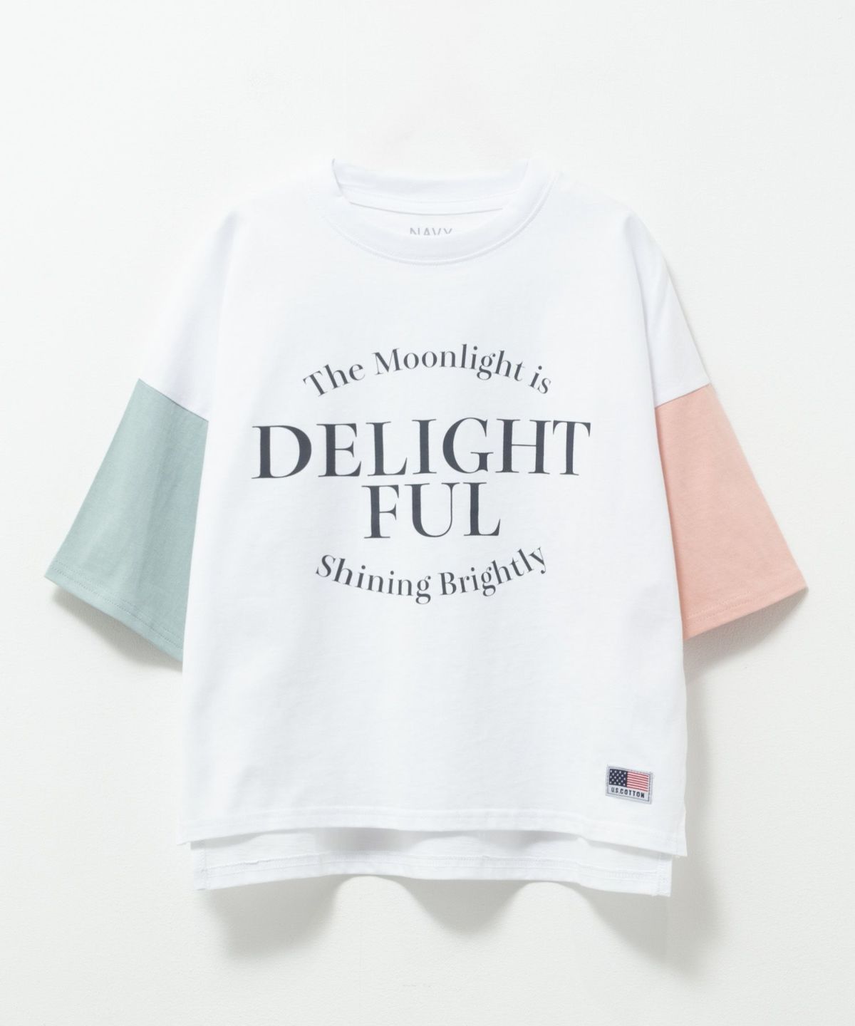 NAVY ルーズシルエット西海岸系配色Tシャツ キッズ ネコポス 対応商品
