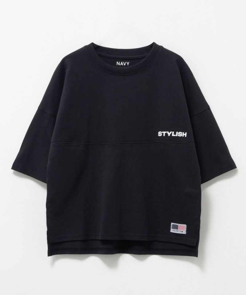 NAVY ルーズシルエットストリート切替Tシャツ キッズ メール便 対応商品商品画像-7
