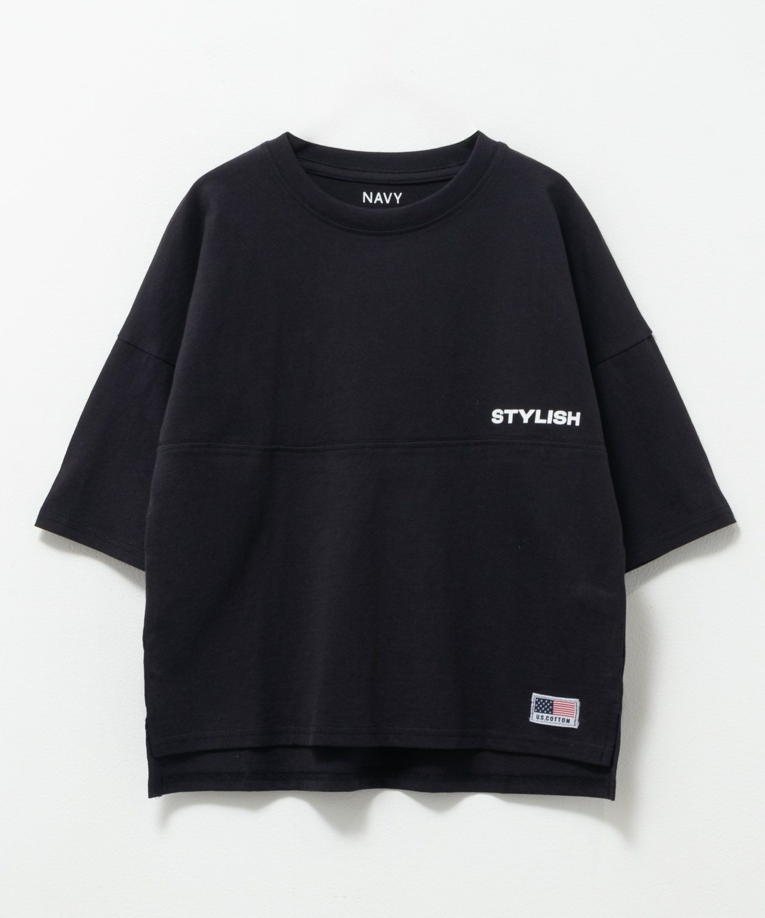 NAVY ルーズシルエットストリート切替Tシャツ キッズ ネコポス 対応商品
