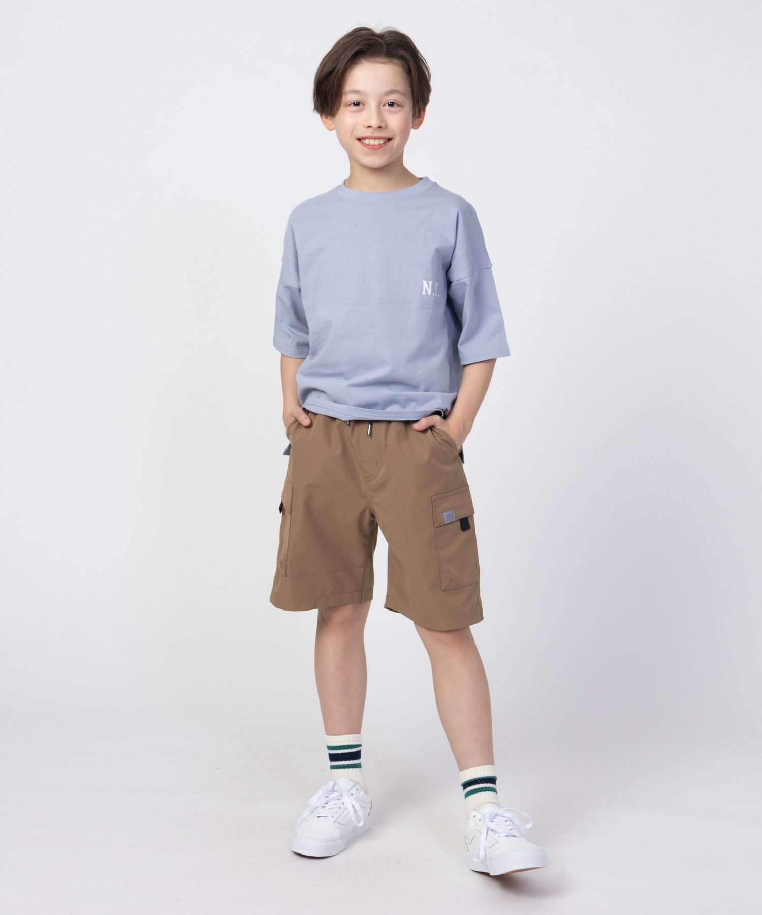 NAVY  ルーズシルエットストリート切替Tシャツ キッズ メール便 対応商品商品画像-28