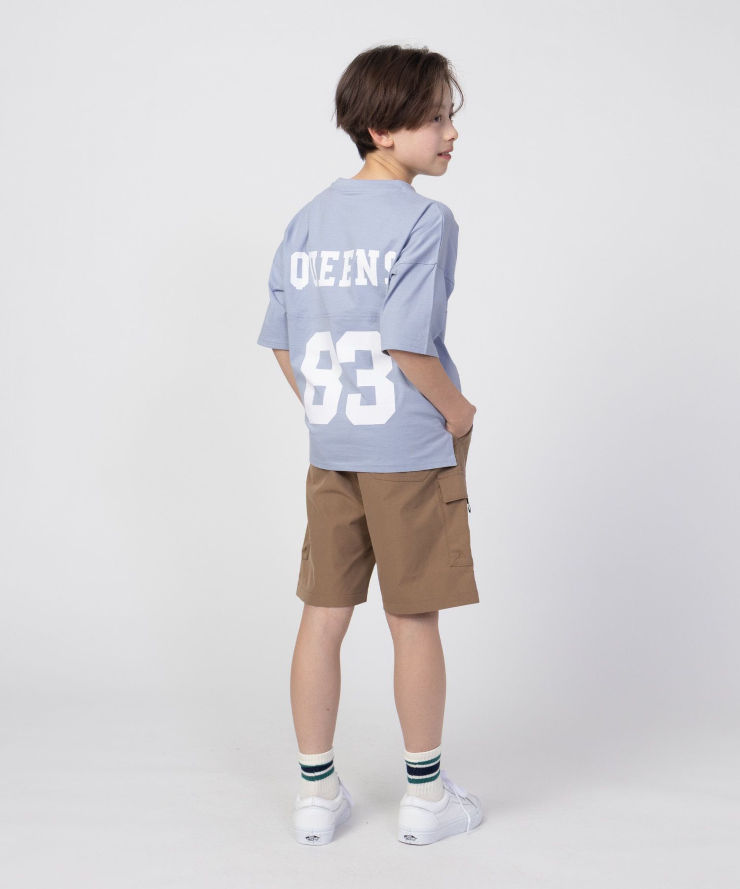 NAVY  ルーズシルエットストリート切替Tシャツ キッズ メール便 対応商品商品画像-30