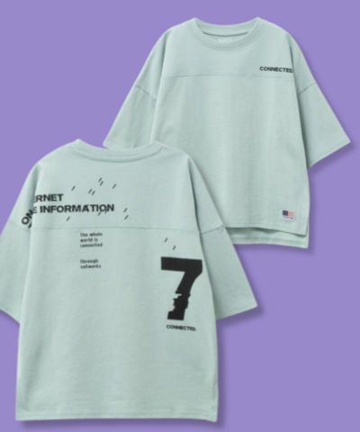 [値下げ]NAVY  ルーズシルエットストリート切替Tシャツ キッズ ネコポス 対応商品