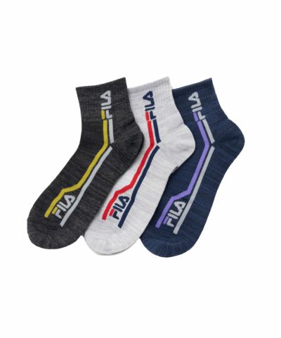 FILA  クォーターソックス サイドライン 3足組 メンズ