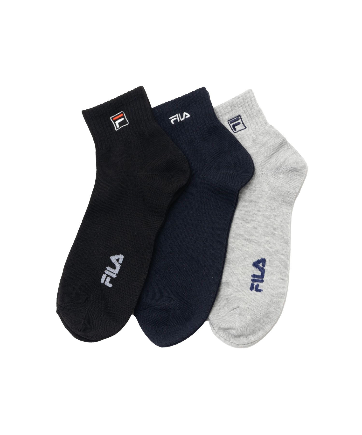 FILA クォーターソックス 異柄 3足組 メンズ