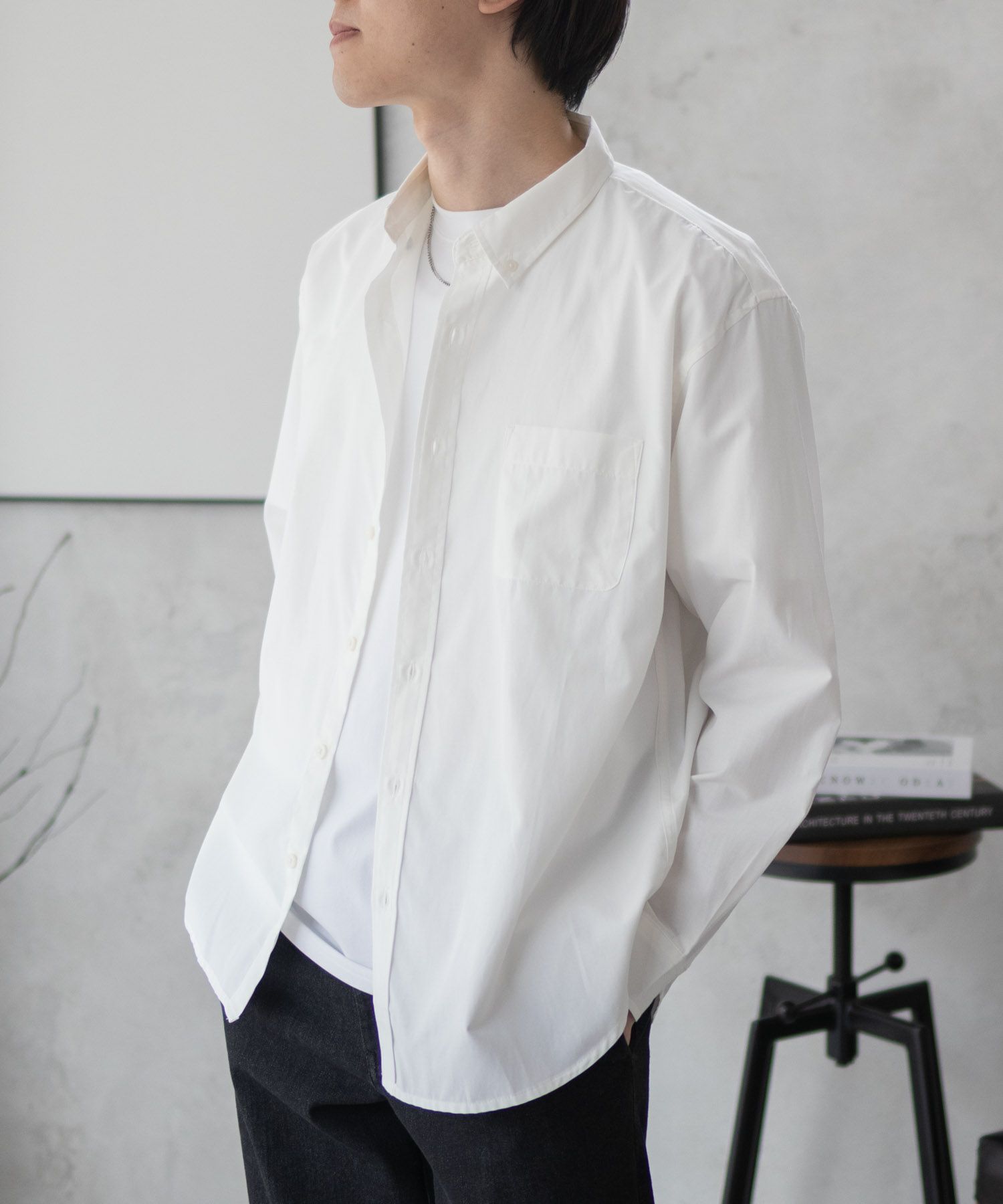 NAVY  ブロードボタンダウンシャツ メンズ商品画像-5
