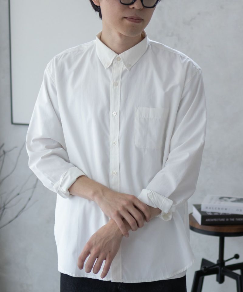 NAVY ブロードボタンダウンシャツ メンズ商品画像-8