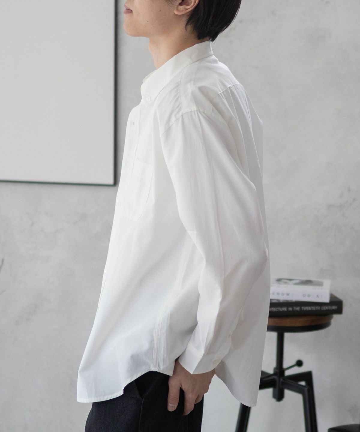 NAVY ブロードボタンダウンシャツ メンズ