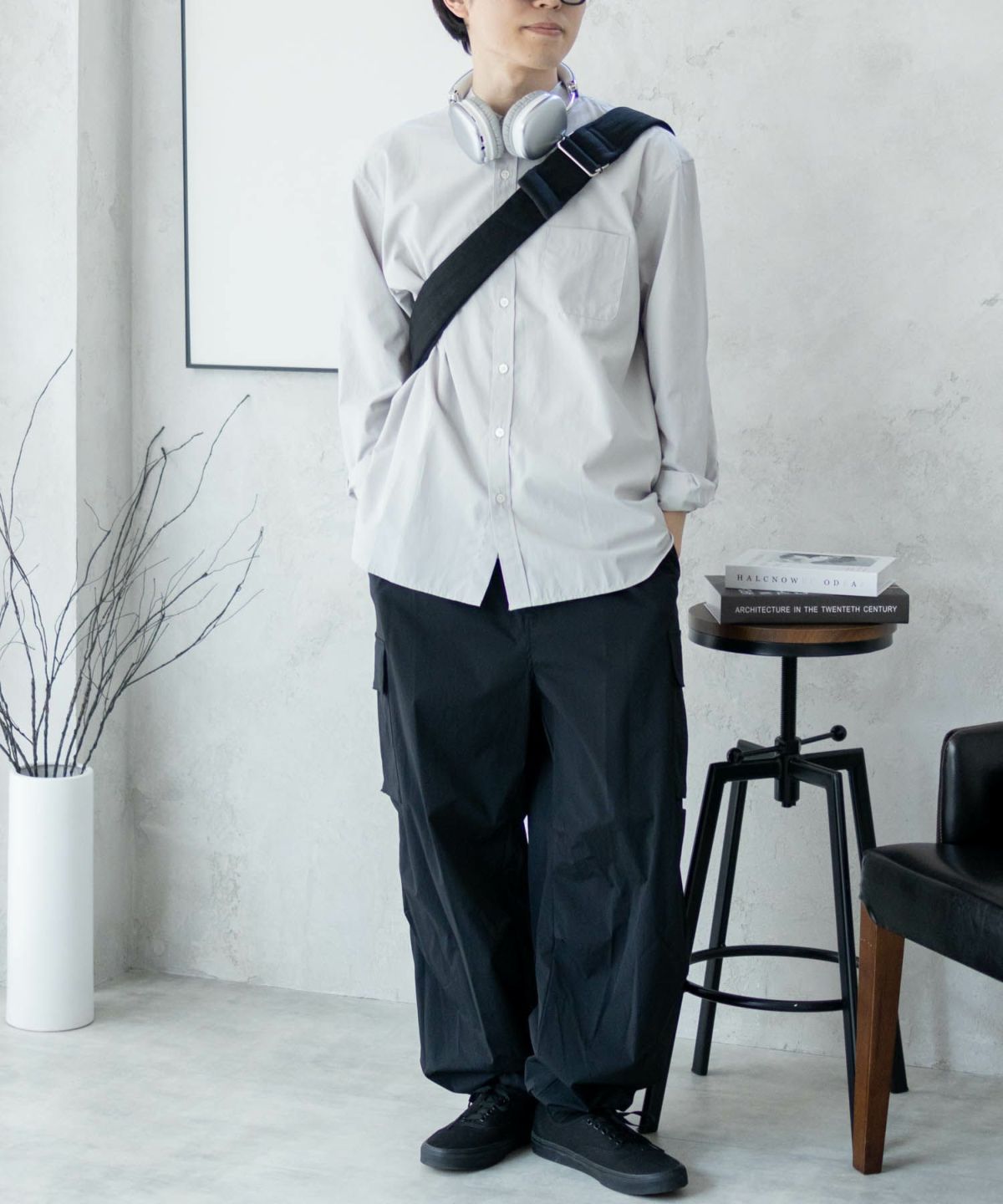 NAVY ブロードボタンダウンシャツ メンズ