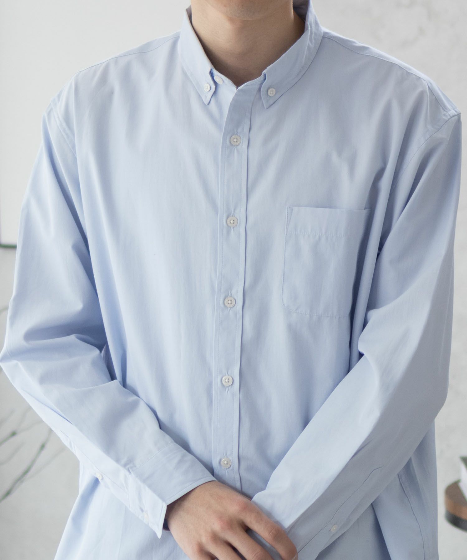 NAVY ブロードボタンダウンシャツ メンズ