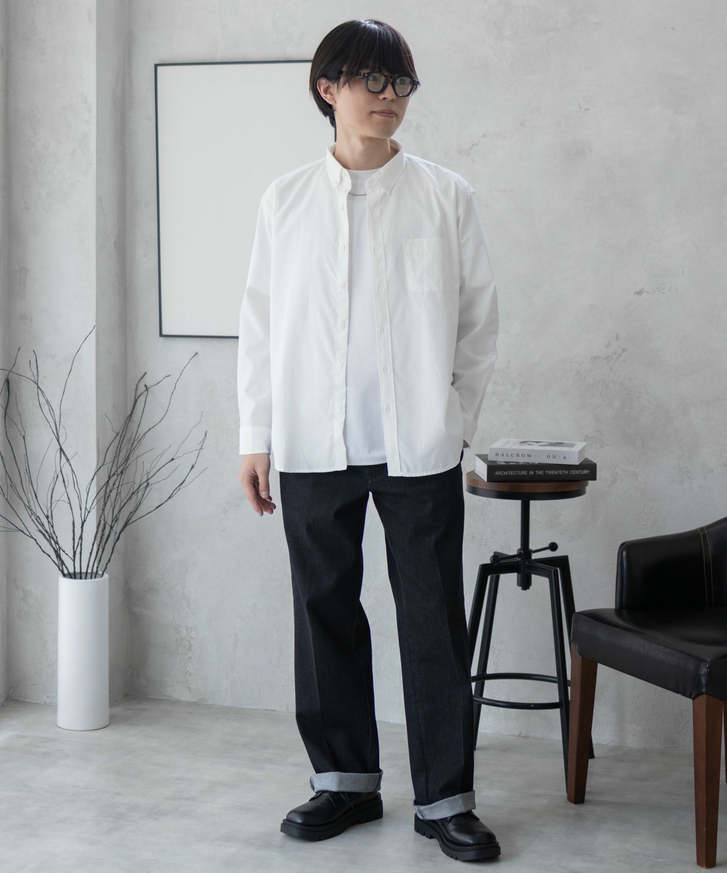 NAVY  ブロードボタンダウンシャツ メンズ商品サムネイル-36