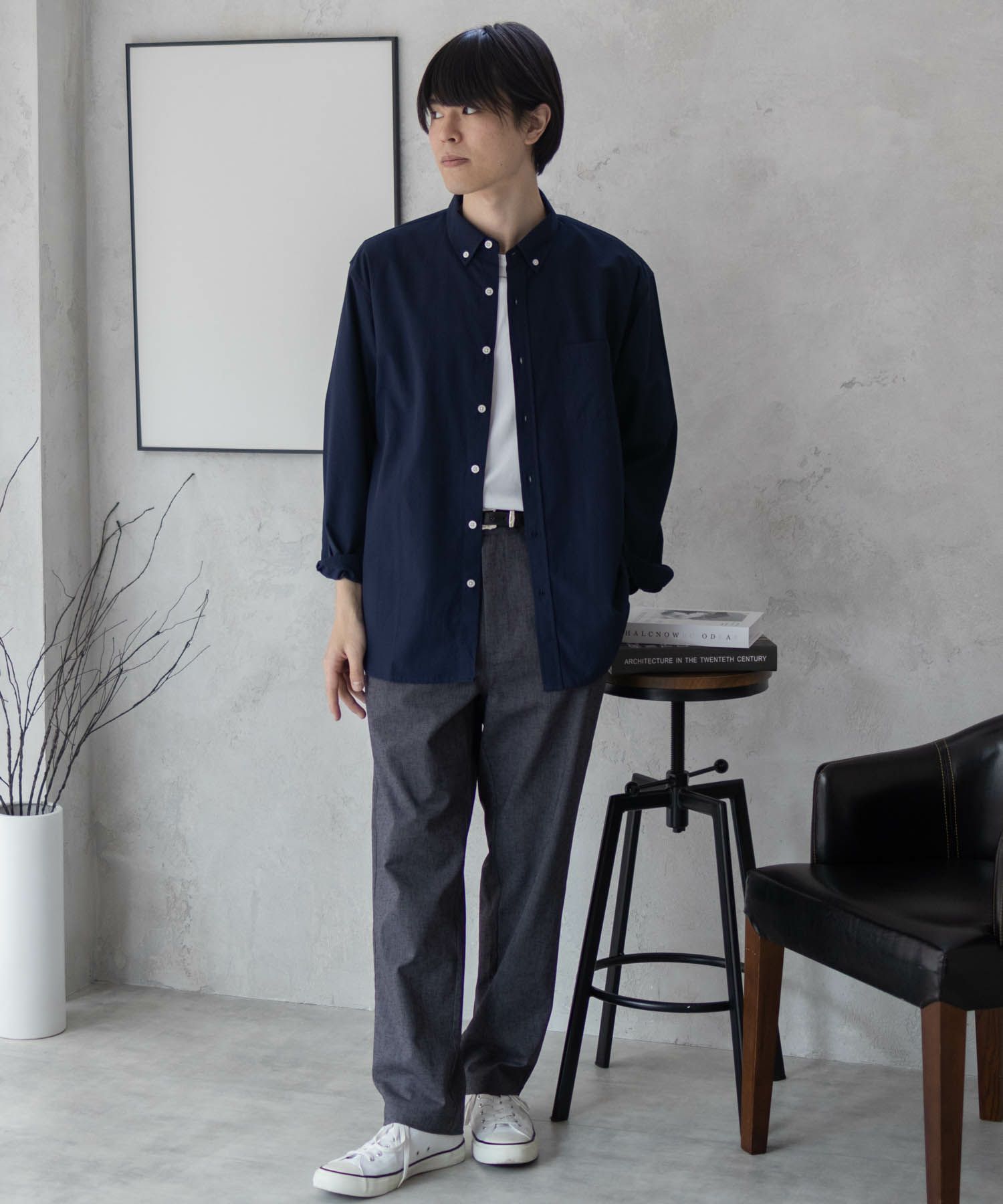 NAVY  ブロードボタンダウンシャツ メンズ商品画像-39