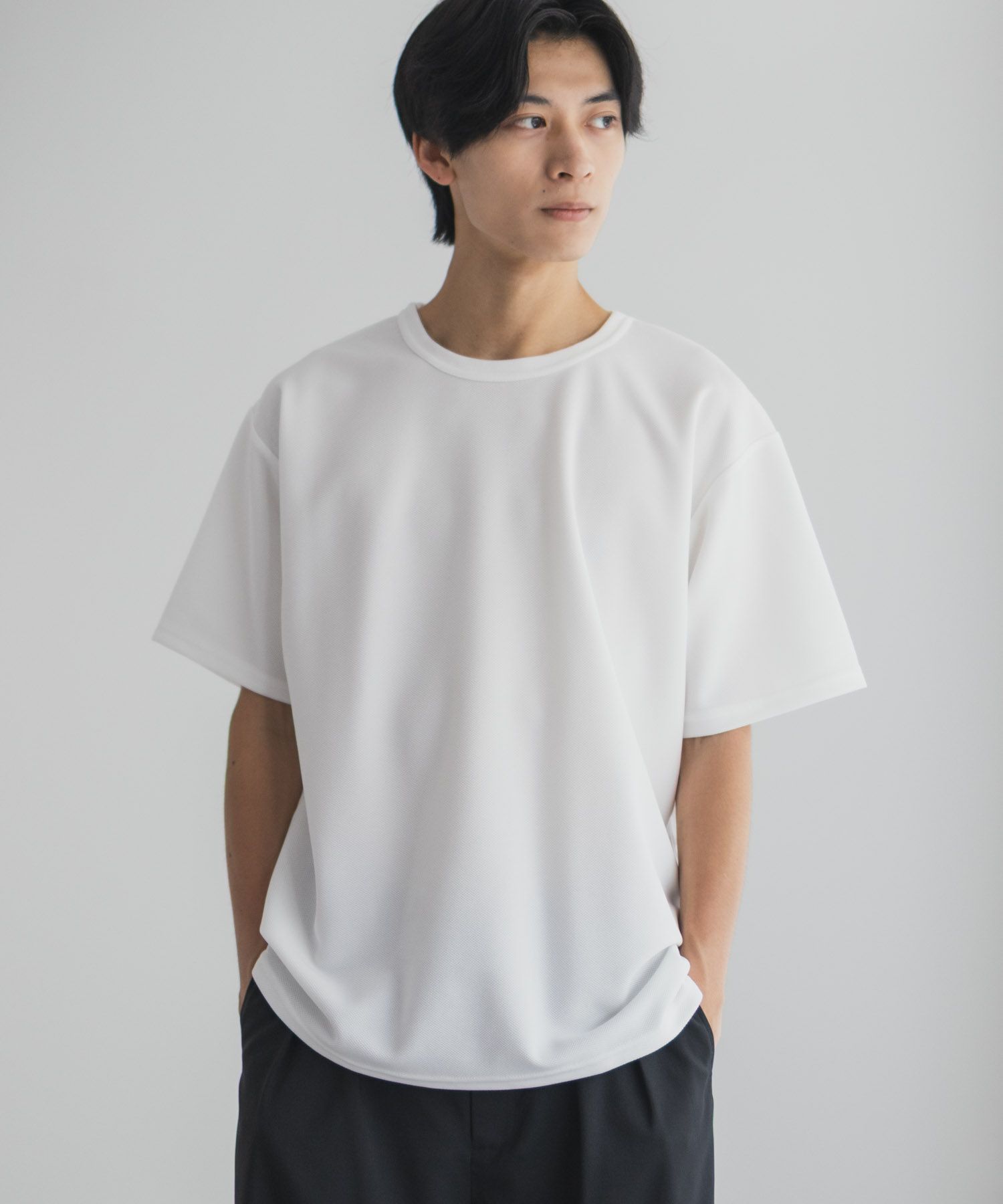 NAVY  カノコクルーネックTシャツ メンズ商品画像-1