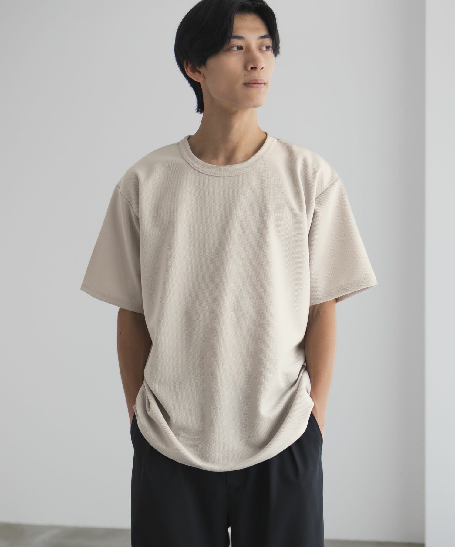 NAVY  カノコクルーネックTシャツ メンズ商品画像-6