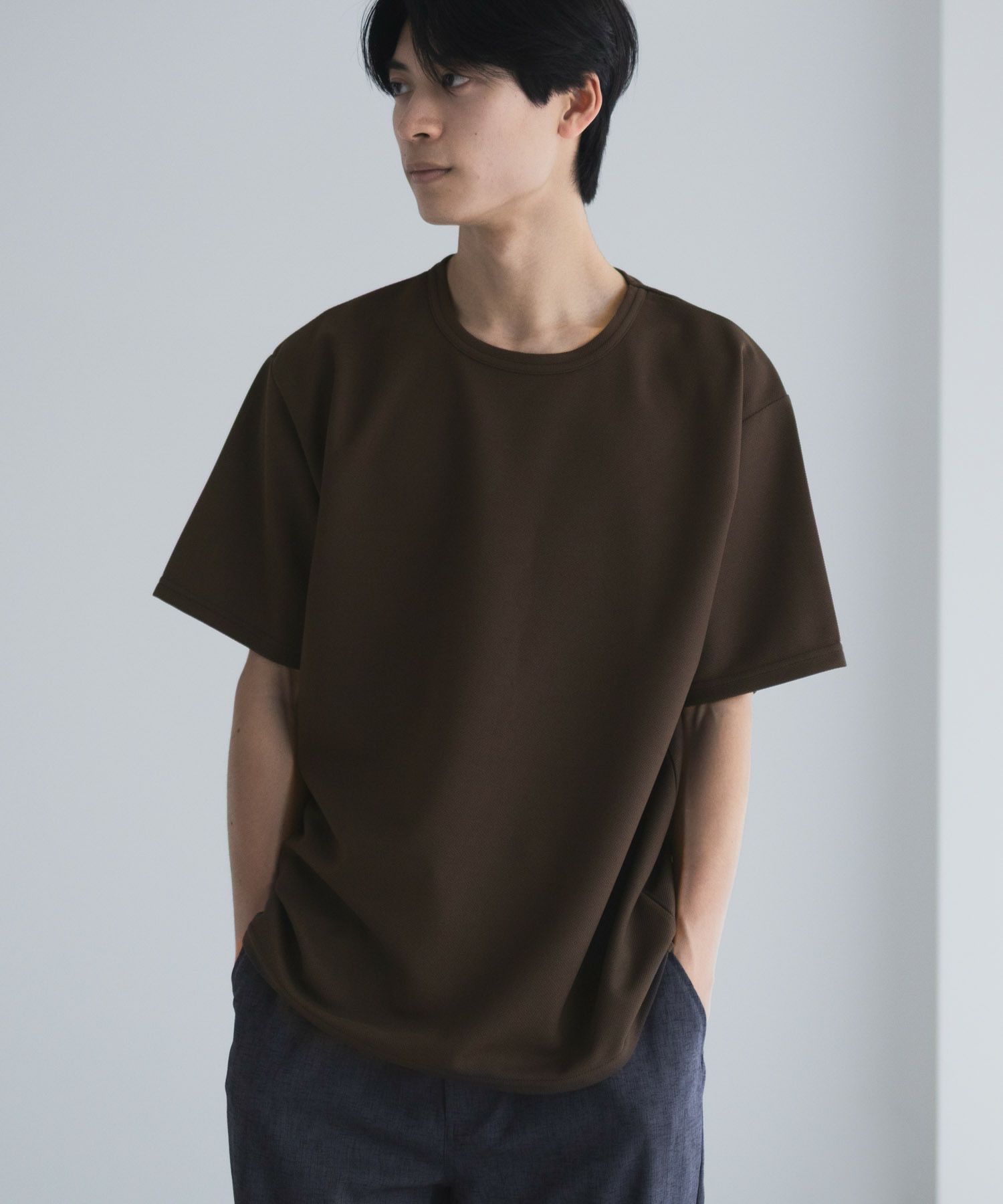NAVY  カノコクルーネックTシャツ メンズ商品画像-7