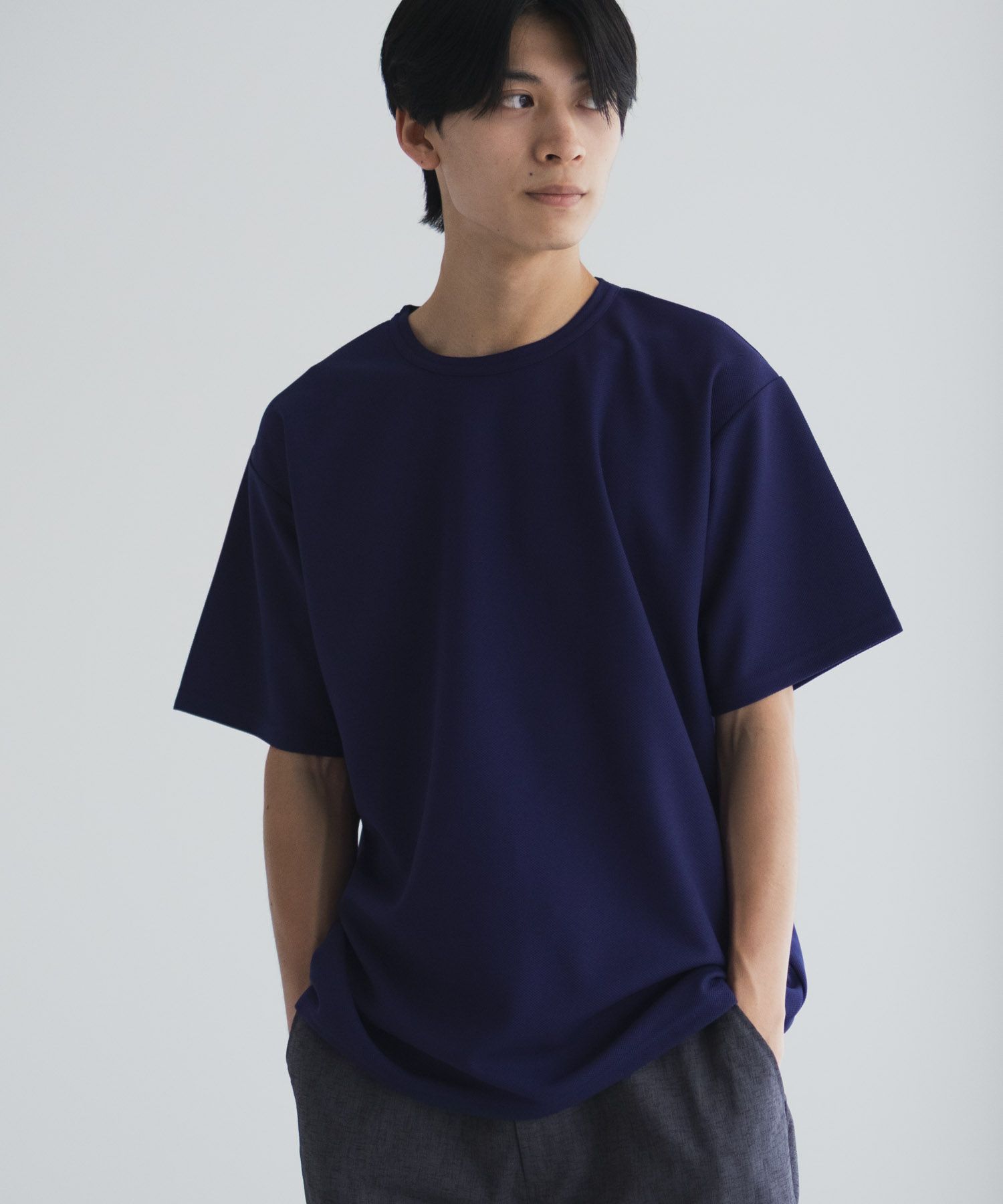 NAVY  カノコクルーネックTシャツ メンズ商品画像-18