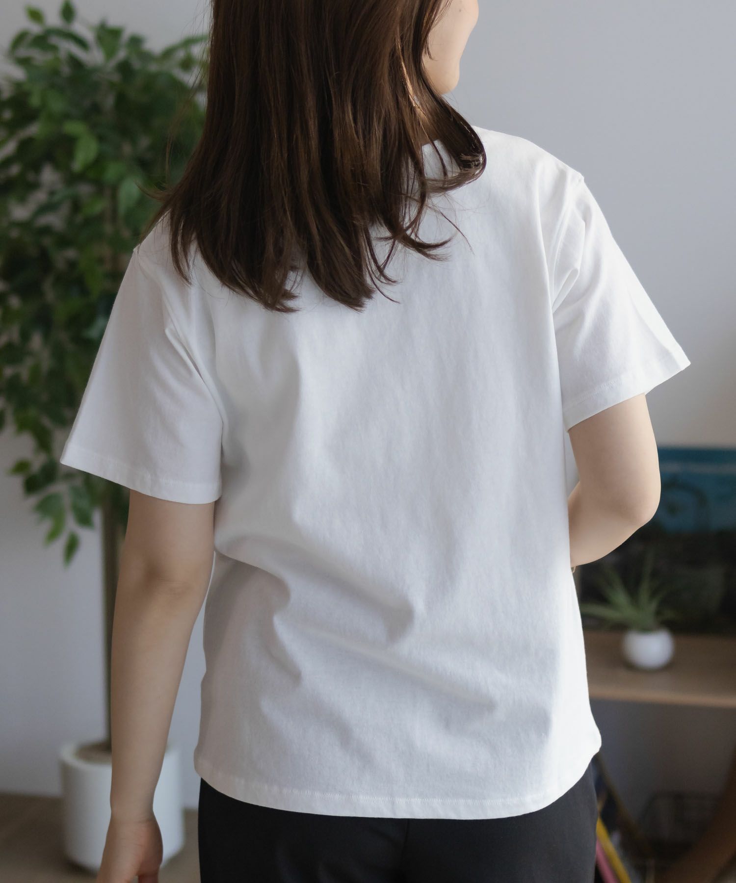 NAVY  ベーシッククルーTシャツ レディース メール便 対応商品商品画像-9
