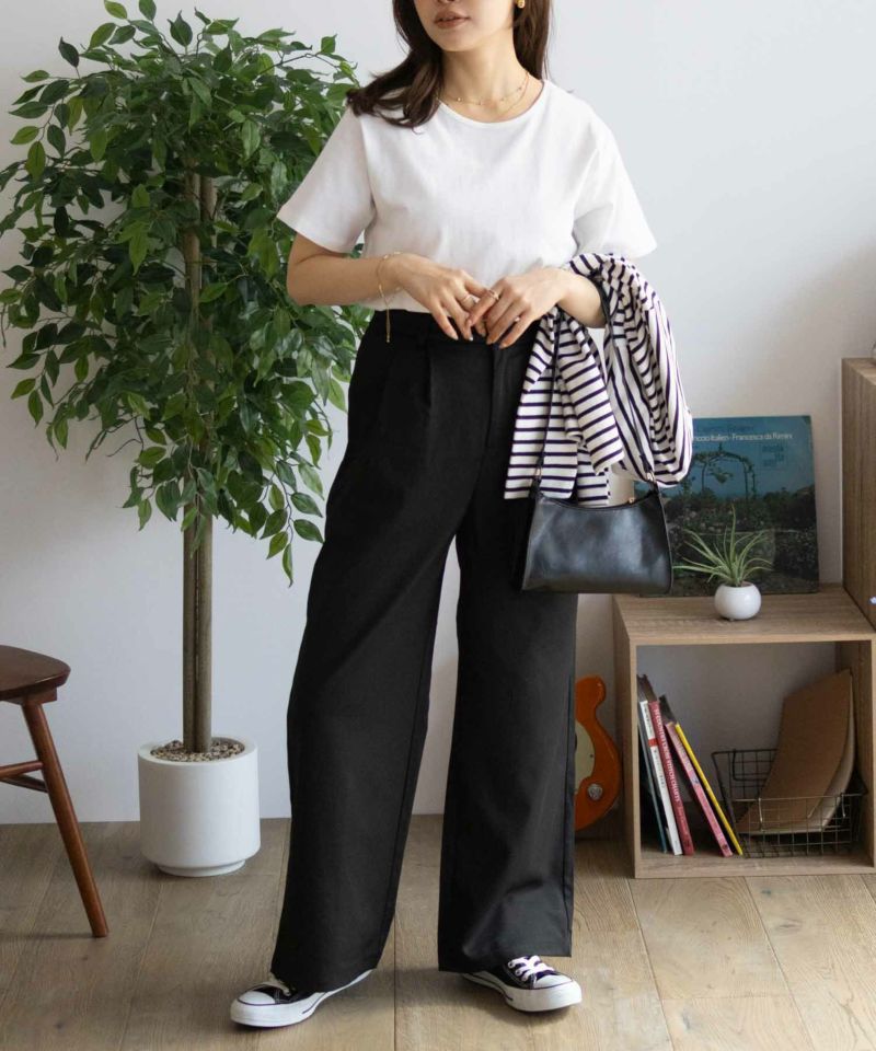 NAVY  ベーシッククルーTシャツ レディース メール便 対応商品商品画像-10