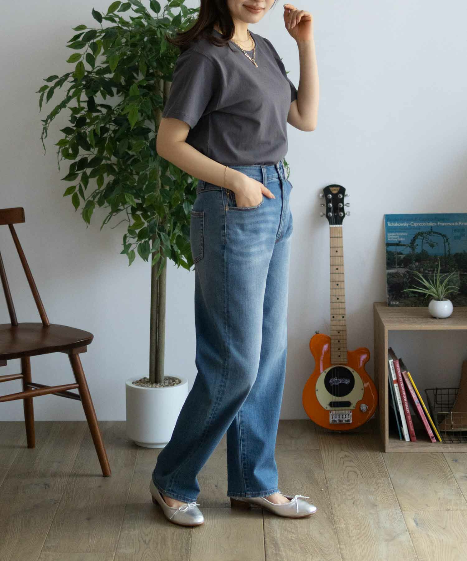 NAVY  ベーシッククルーTシャツ レディース メール便 対応商品商品画像-13